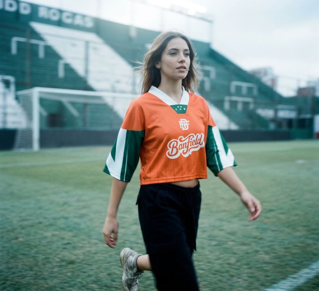 La misma camiseta en una modelo virtual